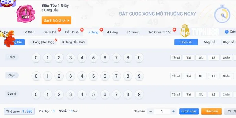 Một vài mẹo chơi siêu tốc sẽ giúp cược thủ bắt số thành công tại Typhu88. 